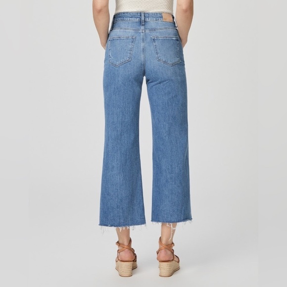 PAIGE - Anessa Lilah Destructed Covered Button & Raw Hem Wide Leg - Picture 4 of 13